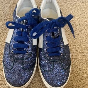 Valentino blue glitter sneakers in great condition . Size 39 1/2.